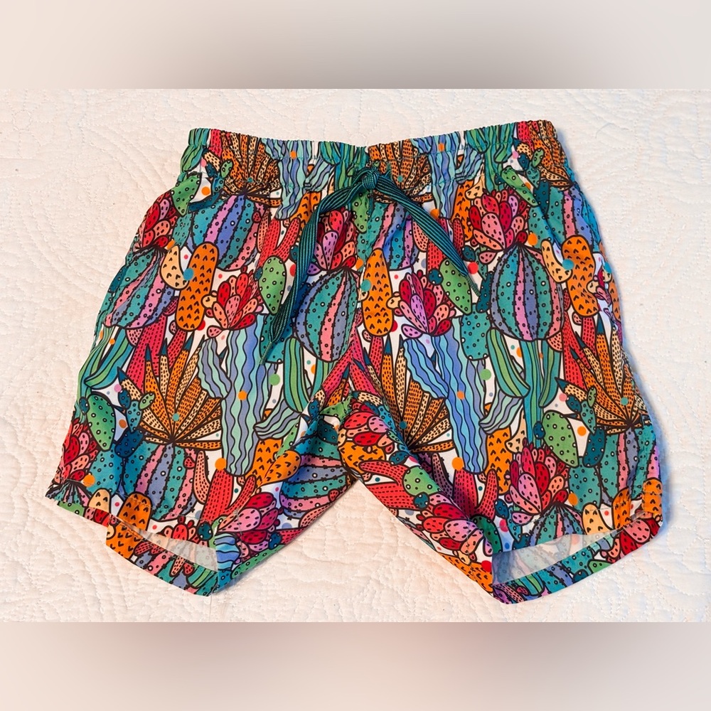 Familysta Colorful Kids Cactus Succulent Plant Swim Trunks